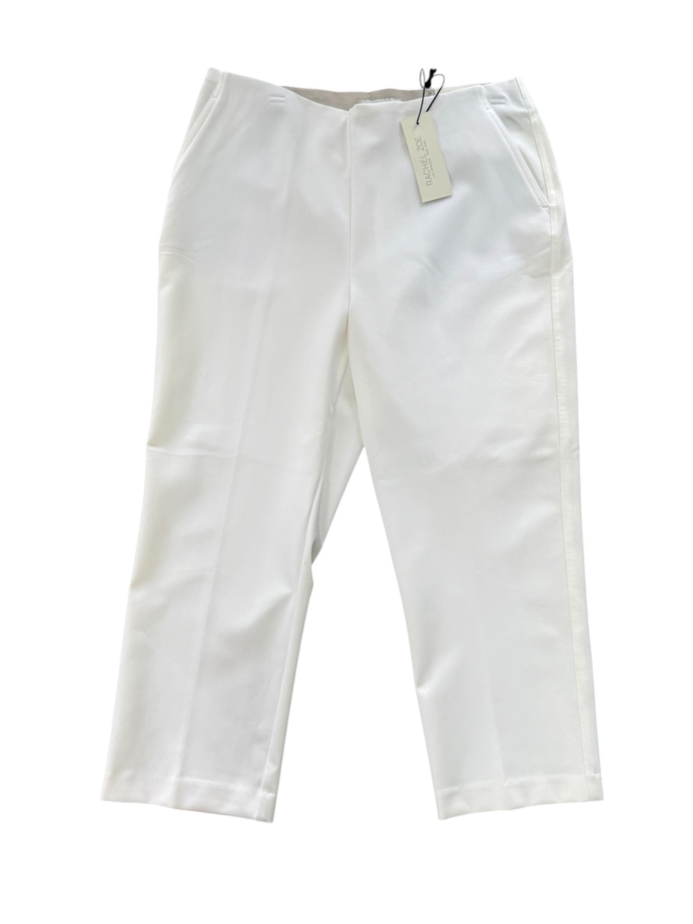 Rachel Zoe White Hi-Rise Slim Leg Pants NWT Pull-On Stretch Career Chic
